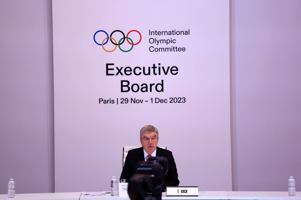 IOC-Chef Thomas Bach bei der Exekutivesitzung in Paris.