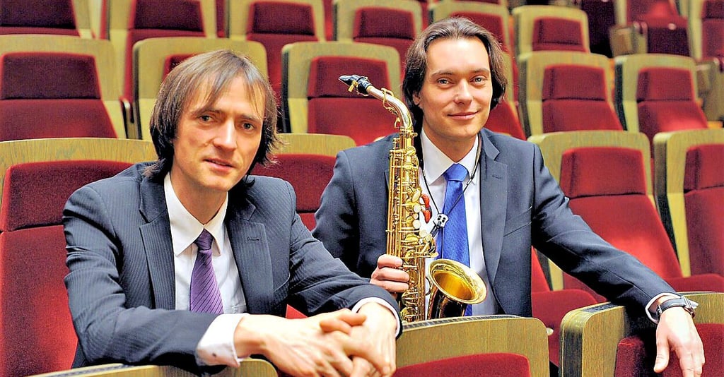 David Timm (li.), Orgel und Reiko Brockelt, Saxophon