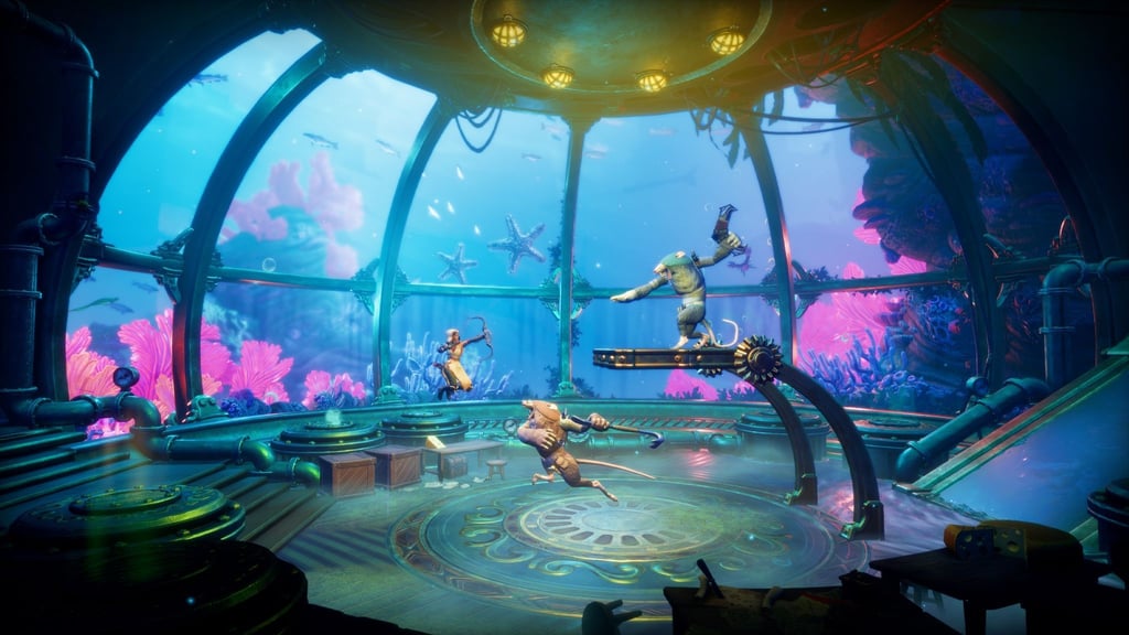 Was wollt ihr komischen Maulwürfe denn? - Held Zoya wehrt sich in „Trine 5: A Clockwork Conspiracy“ mit Pfeilen.