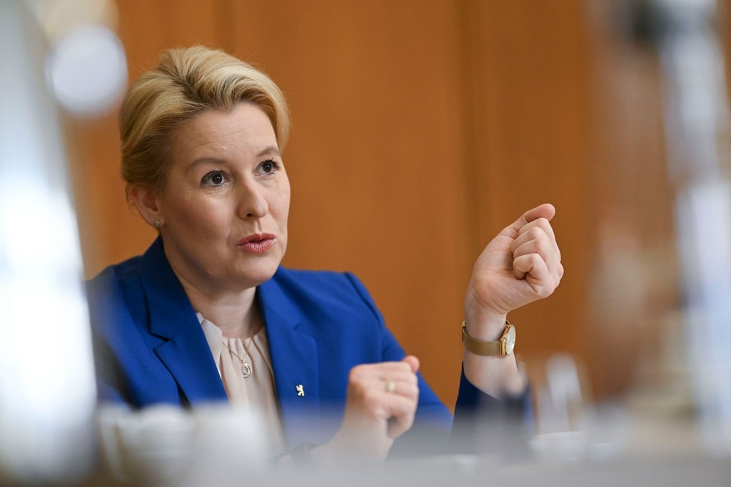 Franziska Giffey (SPD), Berliner Senatorin für Wirtschaft, Energie und Betriebe, spricht.