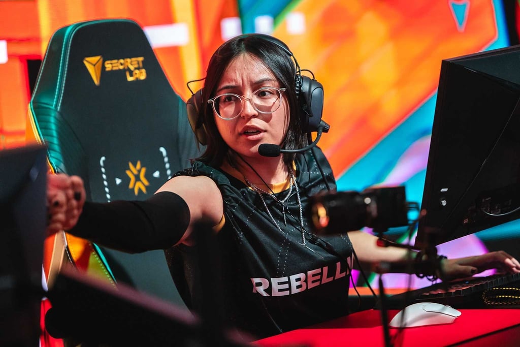 Shopify-Rebellion-Spielerin meL will mit ihrem Team den WM-Titel in Valorant feiern.