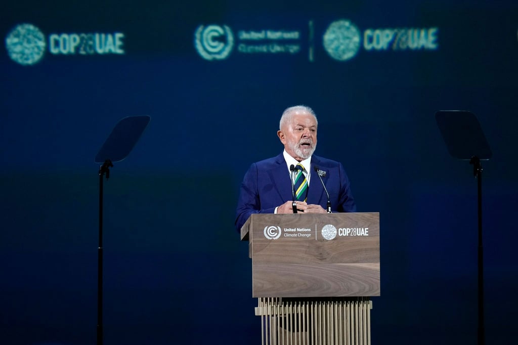 Brasiliens Präsident Luiz Inácio Lula da Silva spricht beim UN-Klimagipfel. Nächste Woche wird er in Berlin sein.
