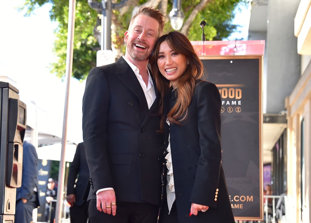 US-Schauspieler Macaulay Culkin posiert mit seiner Partnerin Brenda Song auf dem Hollywood „Walk of Fame“.