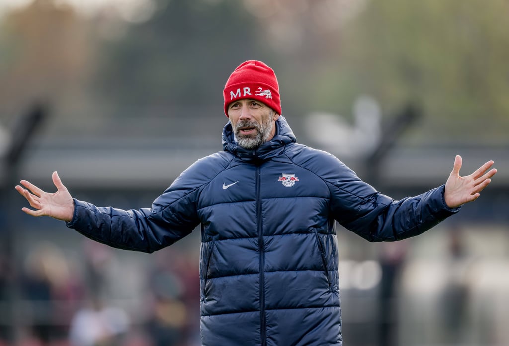 Marco Rose im Training bei RB Leipzig.