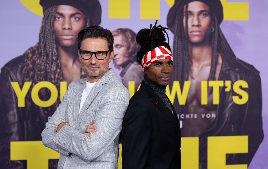 Simon Verhoeven (l) und Fabrice Morvan bei der Premiere von „Girl You Know It's True“ in München.