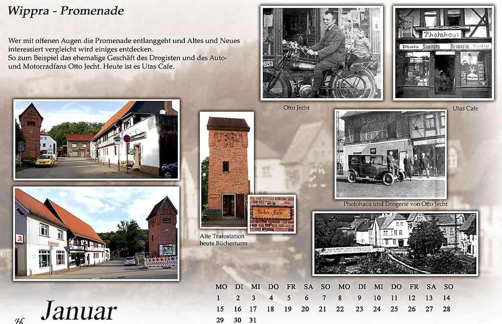 Das Kalenderblatt für Januar ist der Wippraer Promenade gewidmet.