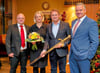 Der Präsident der Roland-Initiative Thomas Kowalski mit Christian Mokosch und seiner Frau Katja sowie Nick Böttcher (von rechts).