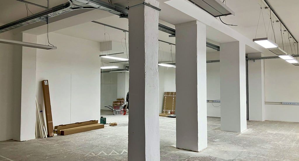 So weit ist der Bau des Stadtlabors am Markt 3 in Wittenberg fortgeschritten. Es soll voraussichtlich im Januar eröffnet werden.