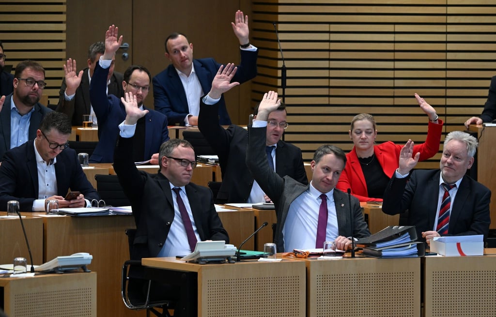 CDU-Abgeordnete während der Sitzung des Thüringer Landtags.