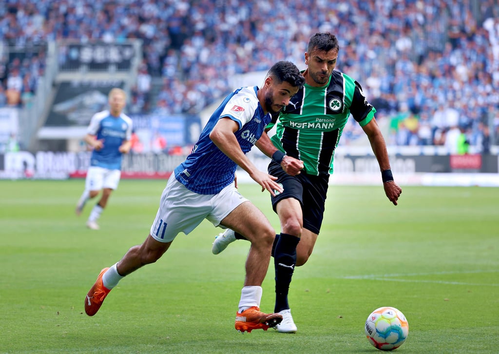 Mohammed El Hankouri (hier links in der Vorsaison beim 2:1-Heimsieg gegen Fürth) wird im Aufgebot stehen.