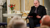 Jon Fosse, Träger des Literaturnobelpreises 2023 aus Norwegen, spricht während eines Vortrags in der Schwedischen Akademie.