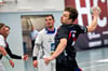 Kam, sah und siegte (fast noch): Stephan Meyer (r.) zeigte bei seinem Drittliga-Debüt im Trikot der Burgenländer gegen Schlusslicht HSV Insel Usedom eine starke Leistung.