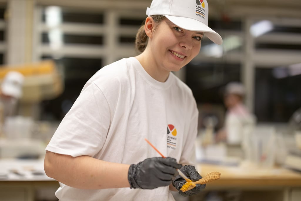 Monique Trappiel bei der Deutschen Meisterschaft der Bäckerjugend in Weinheim.