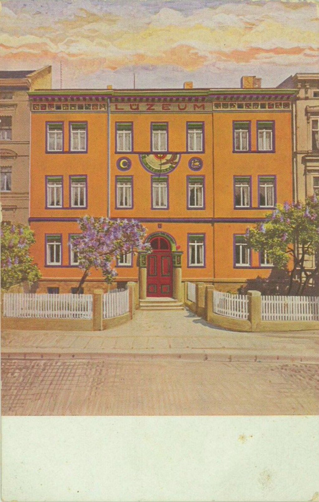 Die Karte zeigt das Seydlitz-Lyzeum. Das Schulhaus wurde 1901 eingeweiht.