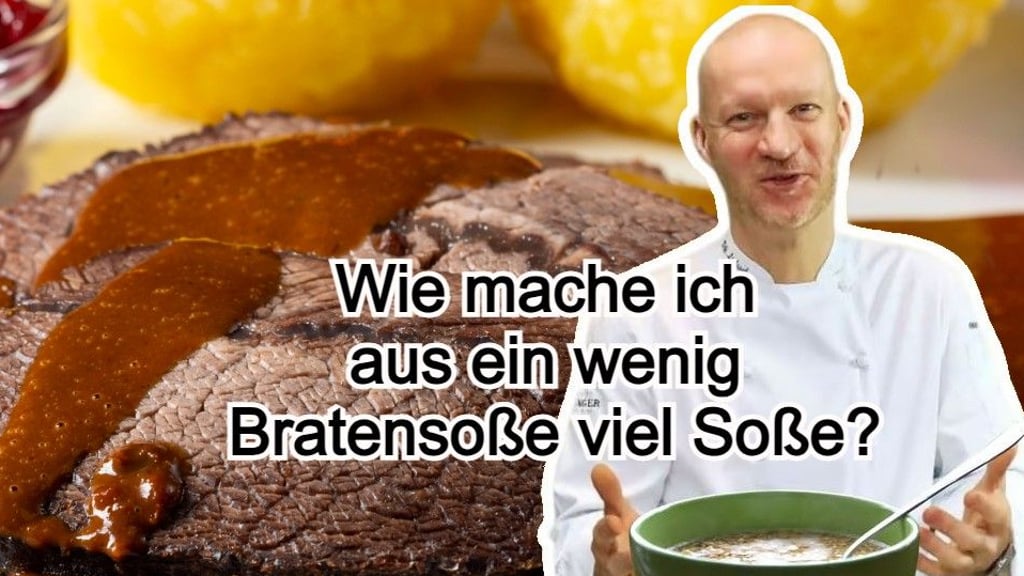 Wie man viel Bratensoße bekommt, erklärt der Sternekoch im Video.