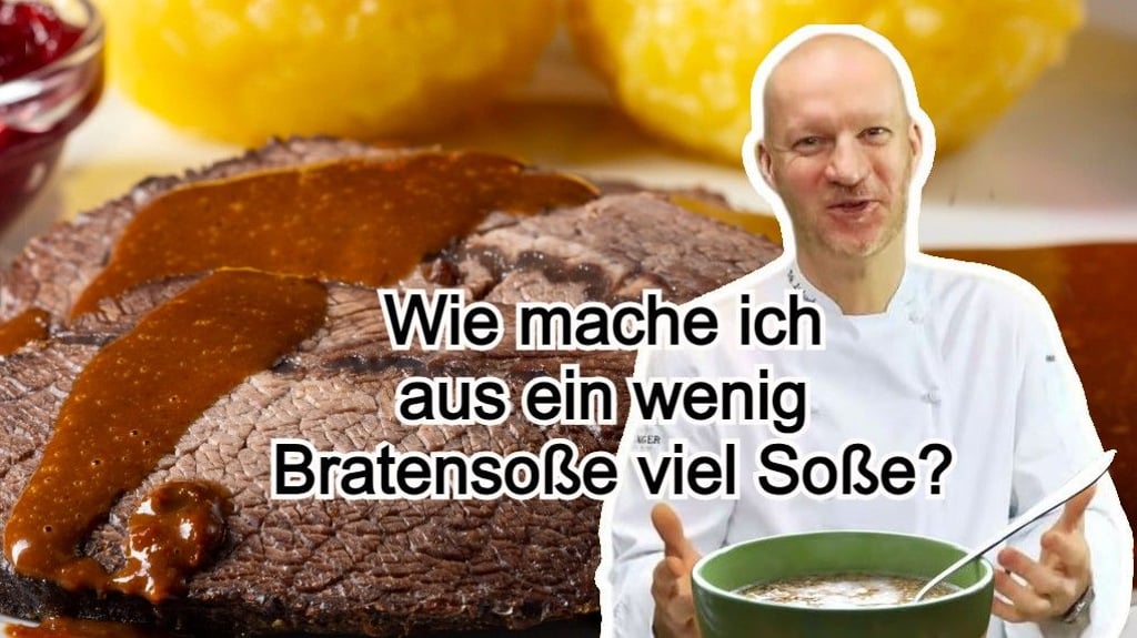 Wie man viel Bratensoße bekommt, erklärt der Sternekoch im Video.