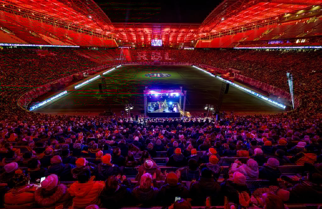 Viele Fans sangen im Stadion von RB Leipzig.