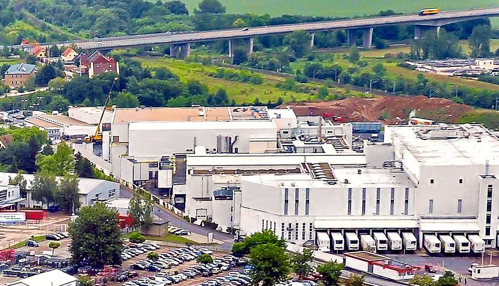 Blick auf das Fleischwerk der Firma Tönnies in Weißenfels