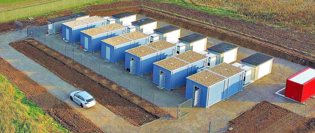 Herzstück der Energieregion Jübar soll so ein Batteriespeicher werden, wie er in ähnlicher Form im bayerischen Iphofen errichtet wurde.