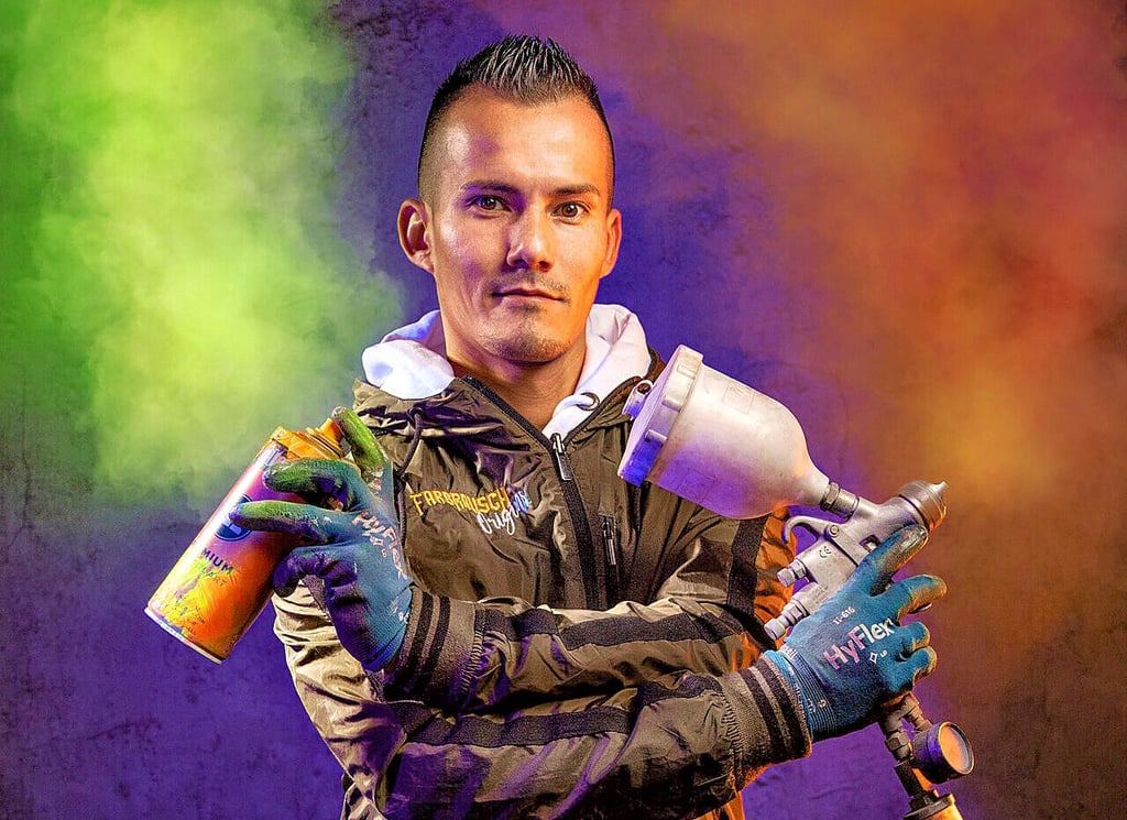 Der Blankenburger Graffiti-Künstler Christopher LeChi macht sich mit seiner Firma Farbrausch Origins selbstständig.