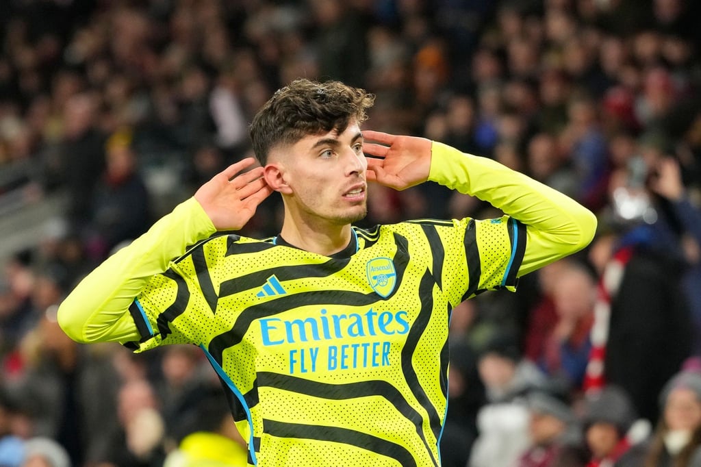 Kai Havertz vom FC Arsenal jubelt über sein Tor zum 0:1.