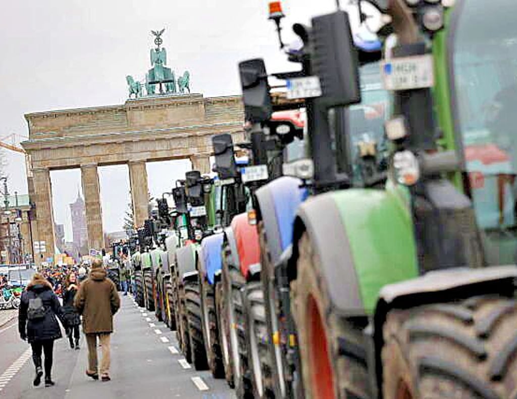 Mehr als 1.000 Landwirte protestierten in Berlin.