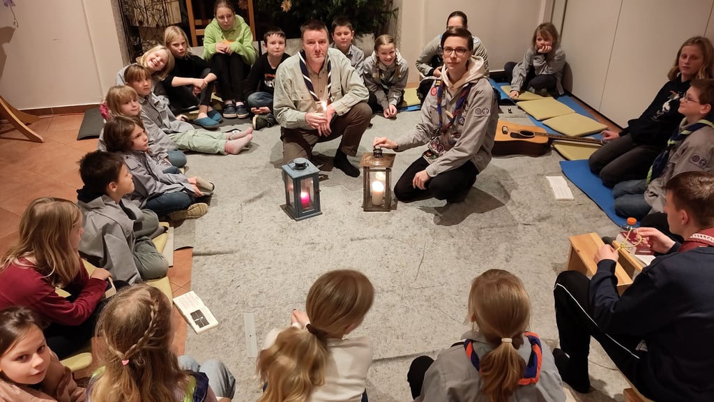 Kinder der Salzwedeler Pfadfindergruppe