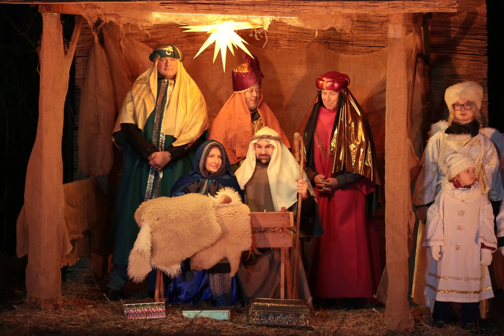 Das traditionelle Krippenspiel an Weihnachten.