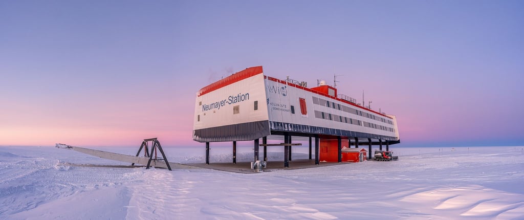 Die deutsche Forschungsstation Neumayer-Station III in der Antarktis.