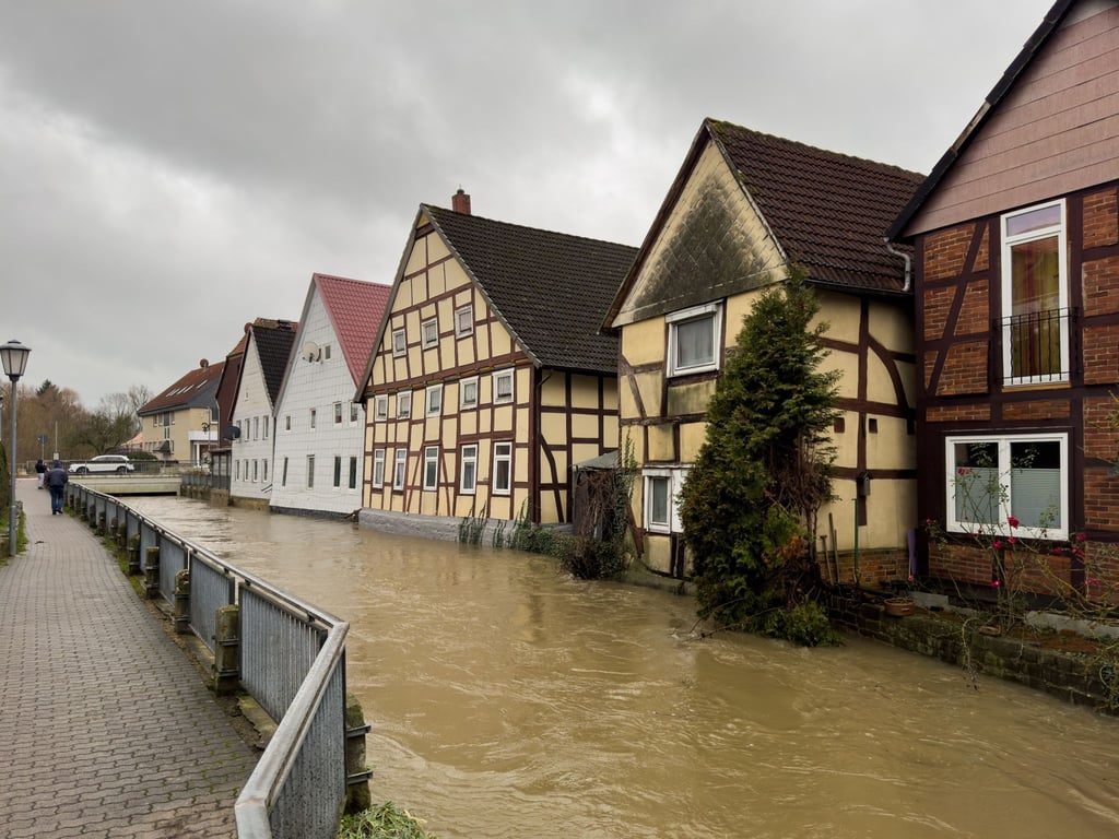 Die Rodenberger Aue führt Hochwasser.
