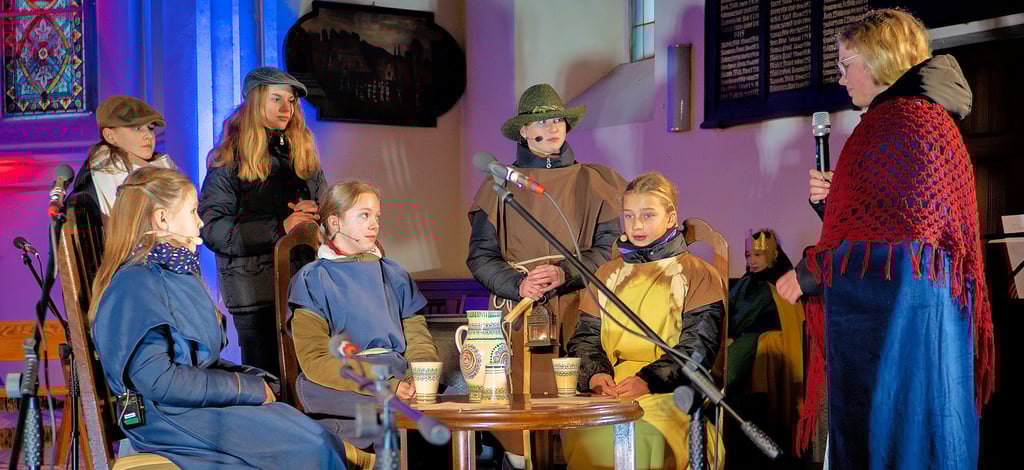 Impression vom modernen Krippenspiel in Gommern.