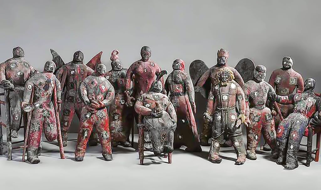 Sieben Figuren aus der Bizango-Gruppe des Museums in Berg en Dal kommen nach Halle.