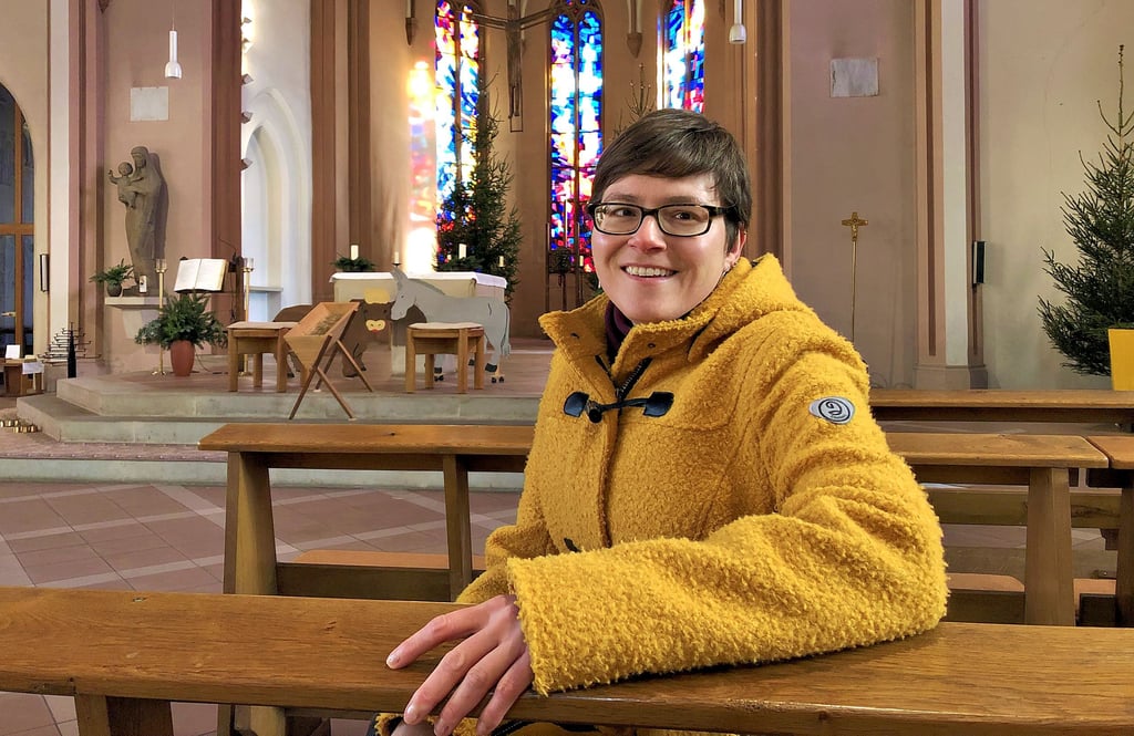 Franziska Scherf in der St.-Gertrud-Kirche am Eisleber Klosterplatz.