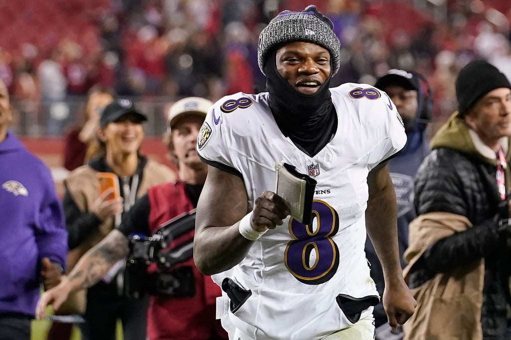 Ravens-Quarterback Lamar Jackson führte sein Team zum Sieg.
