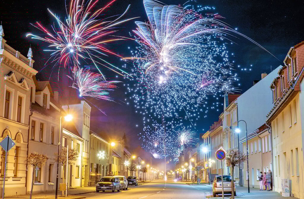 Silvester 2023/2024 in Gommern auf der Martin-Schwantes-Straße