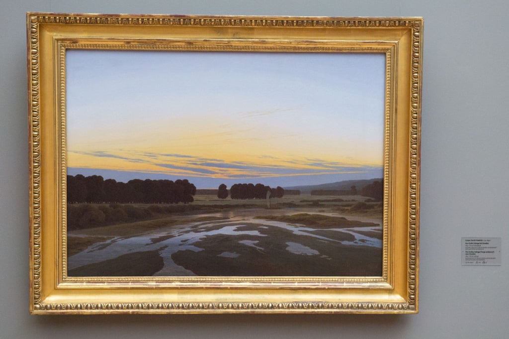 Das Ölgemälde „Das Große Gehege bei Dresden“ von Caspar David Friedrich im Albertinum Dresden.