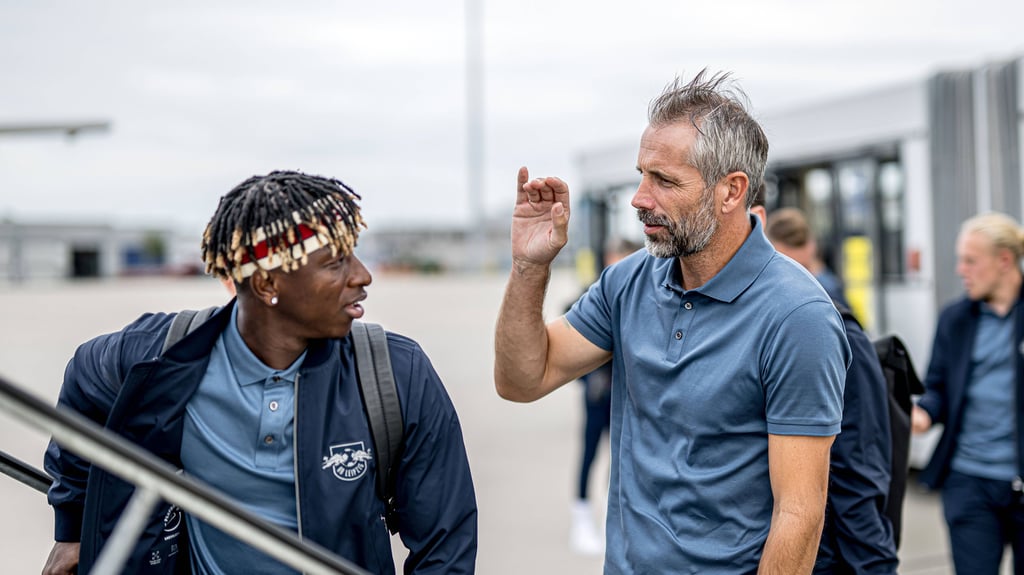 RB-Afrika-Cup-Spieler Amadou Haidara und Leipzigs Trainer Marco Rose