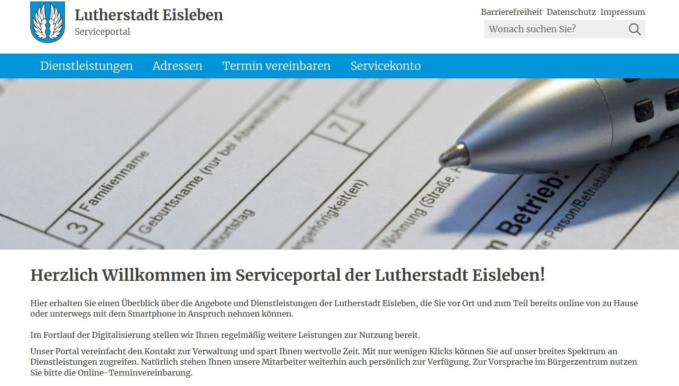 Serviceportal: Lutherstadt Eisleben Erweitert Online-Service Für Die Bürger