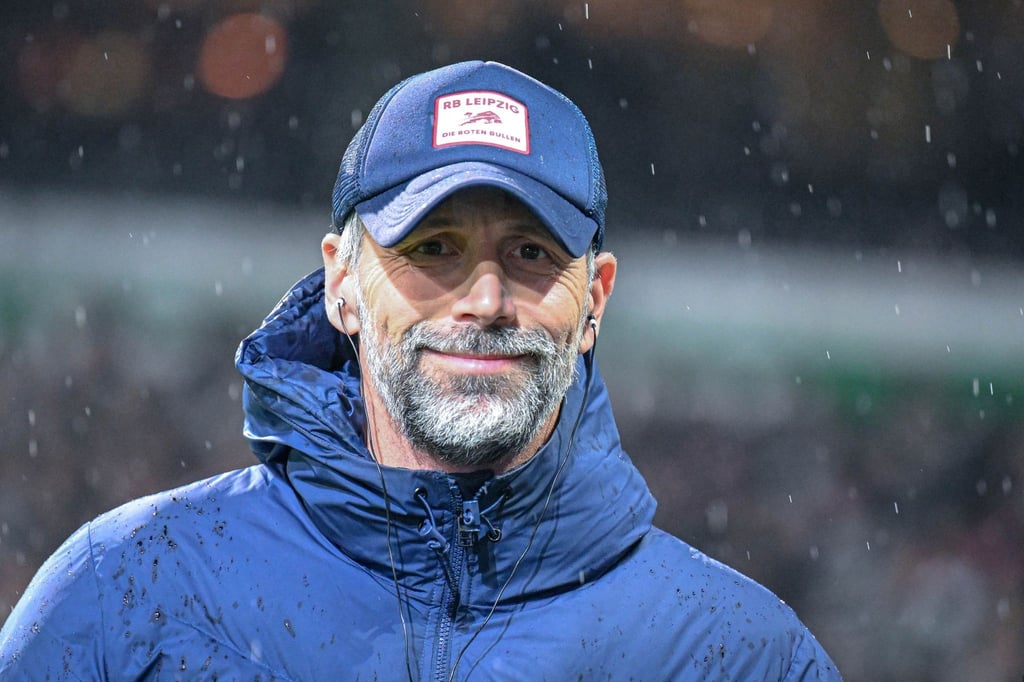 Leipzigs Trainer Marco Rose vor dem Spiel.