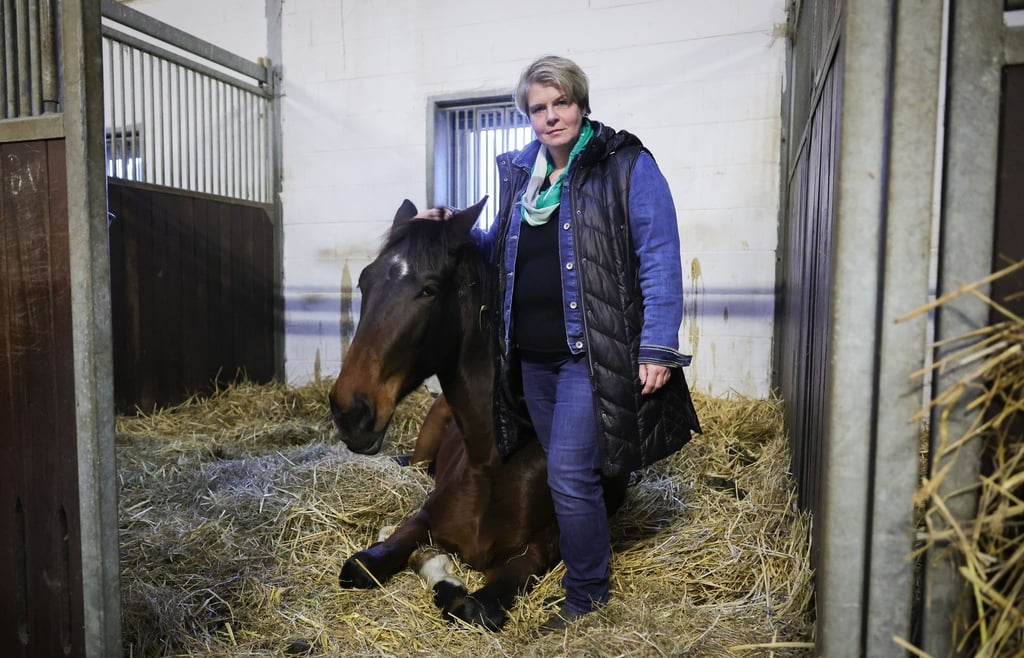 Nadine Wilkens, Landwirtin und Inhaberin einer Pferdepension, hat ihre Tiere vor dem Hochwasser in Sicherheit gebracht.