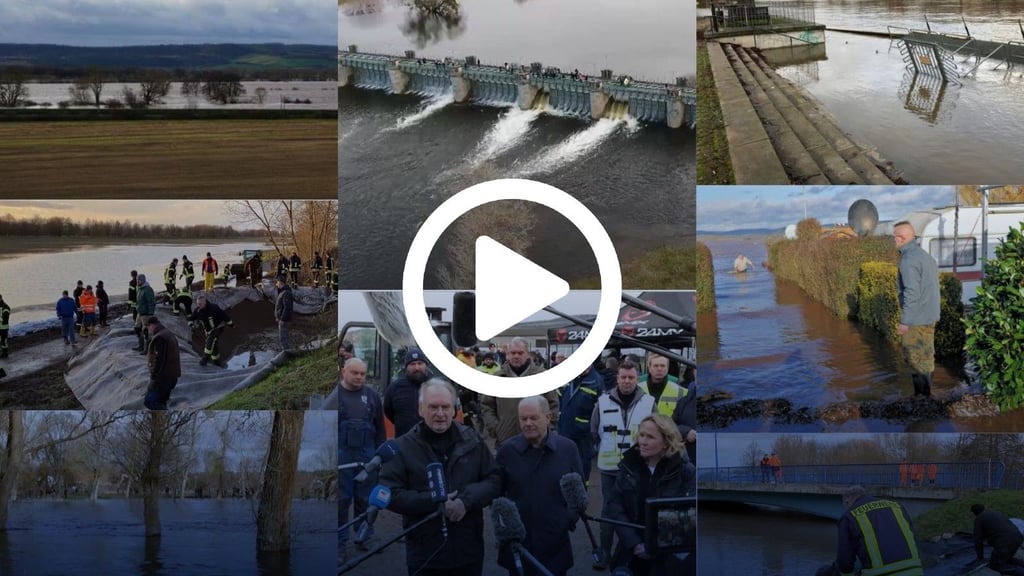 Bilder von der Hochwasserkatastrophe in Sachsen-Anhalt 2023/2024.