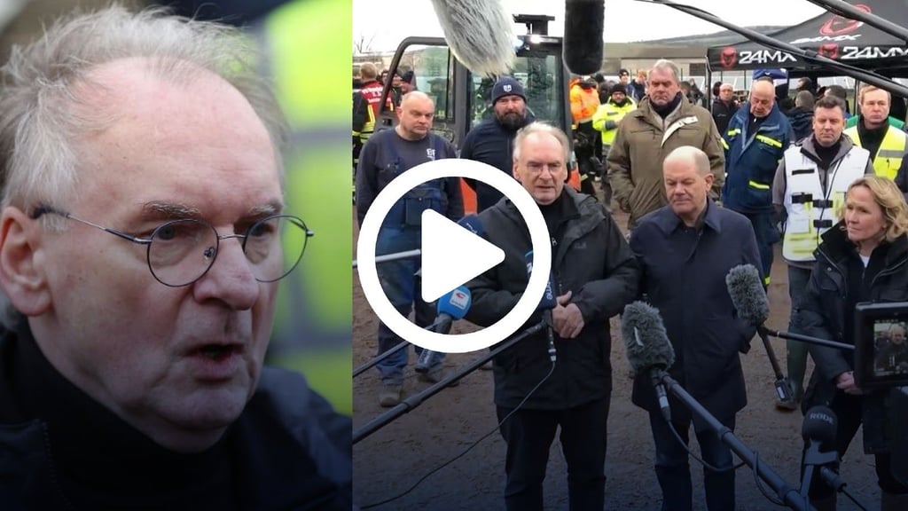 Reiner Haseloff am Donnerstag in Berga.