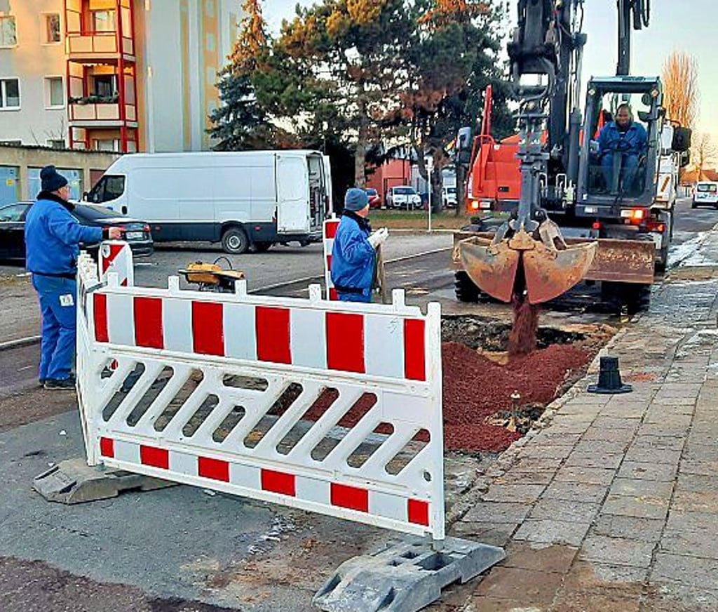 Der Rohrbruch in der Preußenstraße in Stendal wurde rasch repariert.