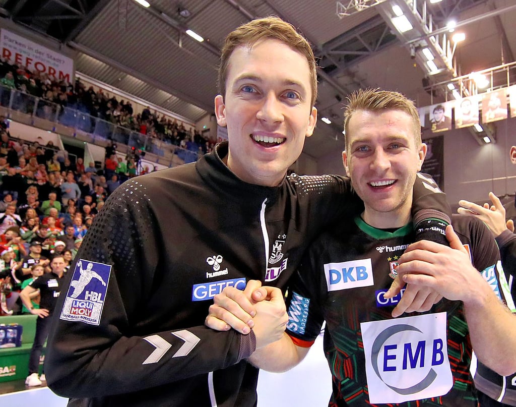 Nikola Portner (l.) und Lukas Mertens vom SCM sind morgen Gegner. Popova