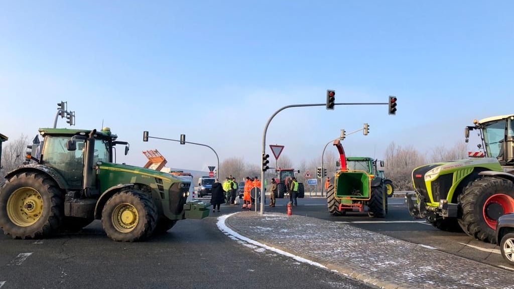 Blockade an der A9 bei Osterfeld