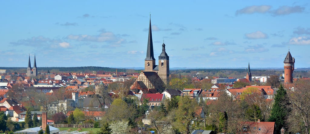 Die Stadt Burg, mit rund 22.700 Einwohnern größte Stadt des Landkreises Jerichower Land und Kreisstadt.