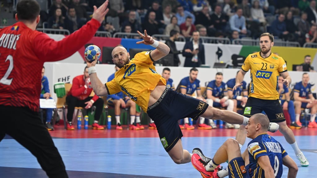 Oscar Bergendahl musste mit Schweden alles in die Waagschale werfen zum EM-Auftakt gegen Bosnien-Herzegowina.