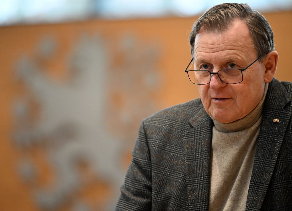 Bodo Ramelow (Die Linke), Ministerpräsident von Thüringen, während einer Sitzung des Thüringer Landtags.