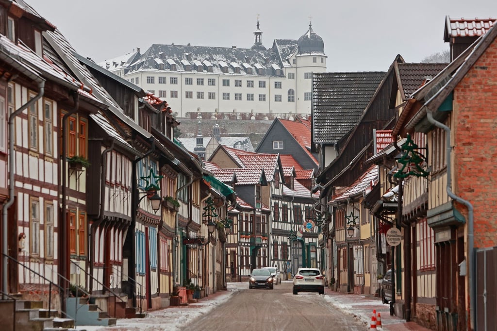 Blick auf das Schloss in Stolberg.