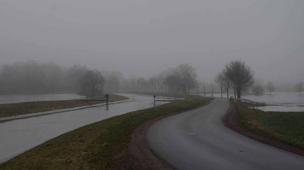 Hochwasser am Umfluter in Seehausen (Altmark) im Januar 2024.